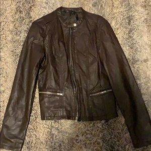 Brown leather jacket 🤍